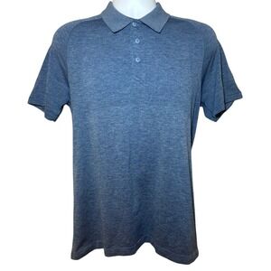 Lululemon Metal Vent Tech Polo Shirt Men M Blue Short Sleeve Performance Golf